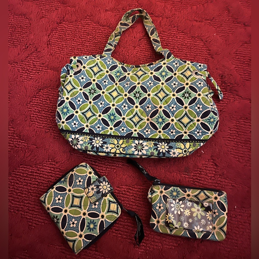 Vintage Vera Bradley small handbag, coin purse and wallet